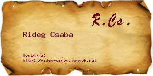 Rideg Csaba névjegykártya